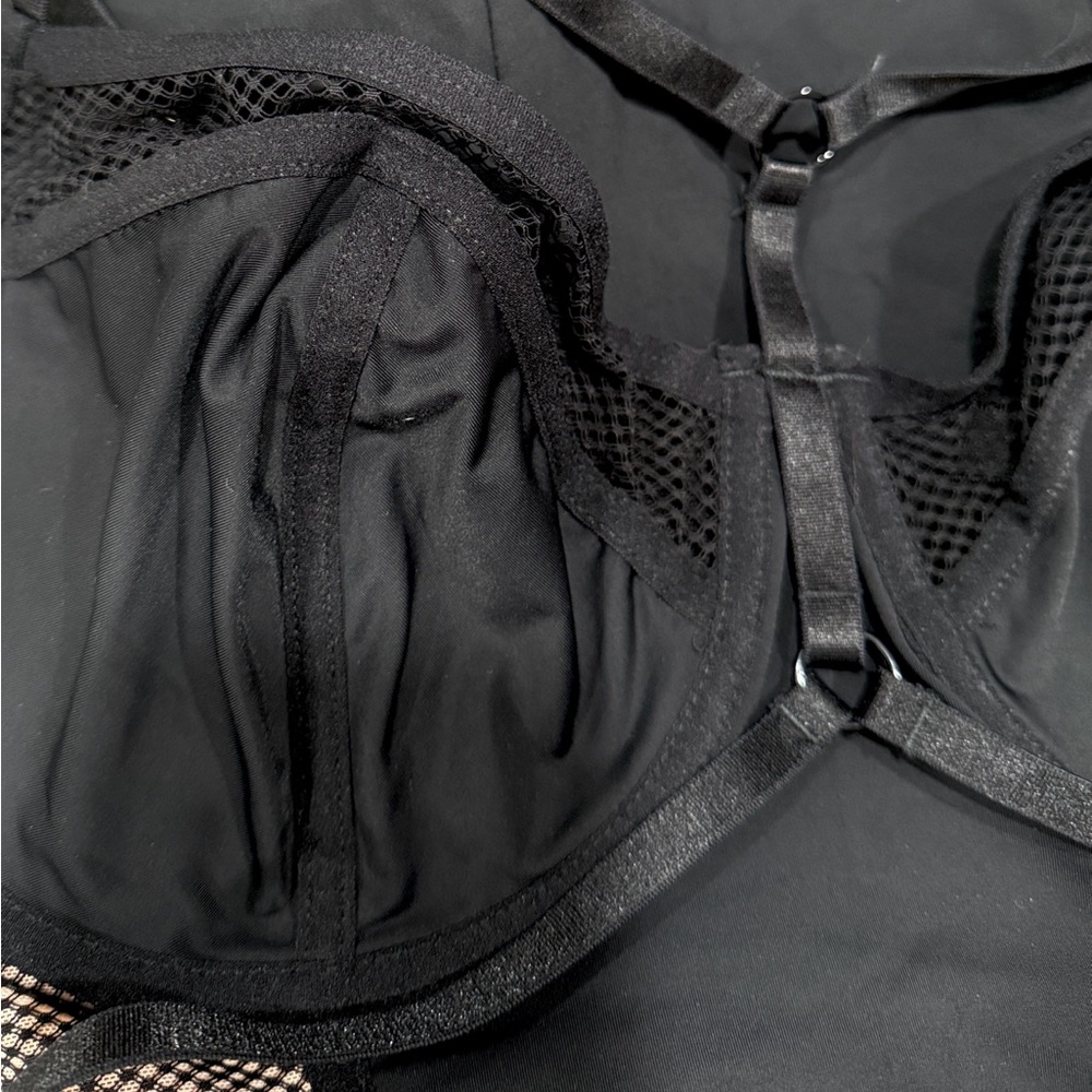 Torrid Black Strap and Mesh Chemise